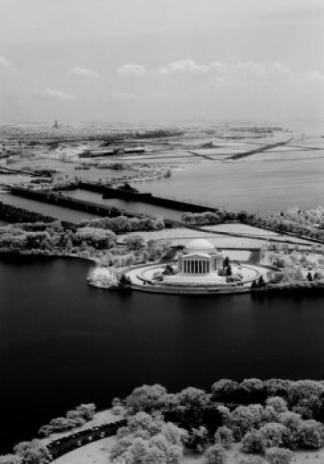 USA Washington DC view from Washington Monument with Potomac River and Jefferson Memorial Canvas Art - (24 x 36)
