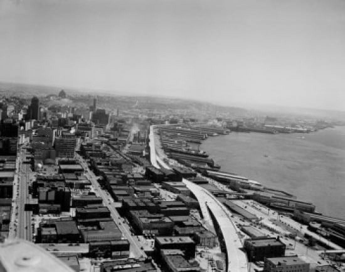 USA Washington Seattle new two deck highway under construction Canvas Art - (18 x 24)