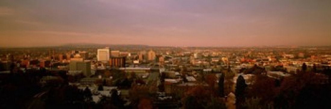 USA Washington Spokane Cliff Park High angle view of buildings in a city Canvas Art - Panoramic Images (18 x 6)