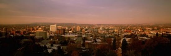 USA Washington Spokane Cliff Park High angle view of buildings in a city Canvas Art - Panoramic Images (36 x 12)