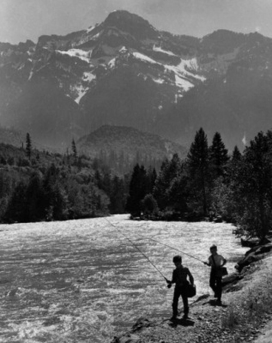 USA Washington State Cascade Mountains Fishing on Skykomish River Canvas Art - (24 x 36)