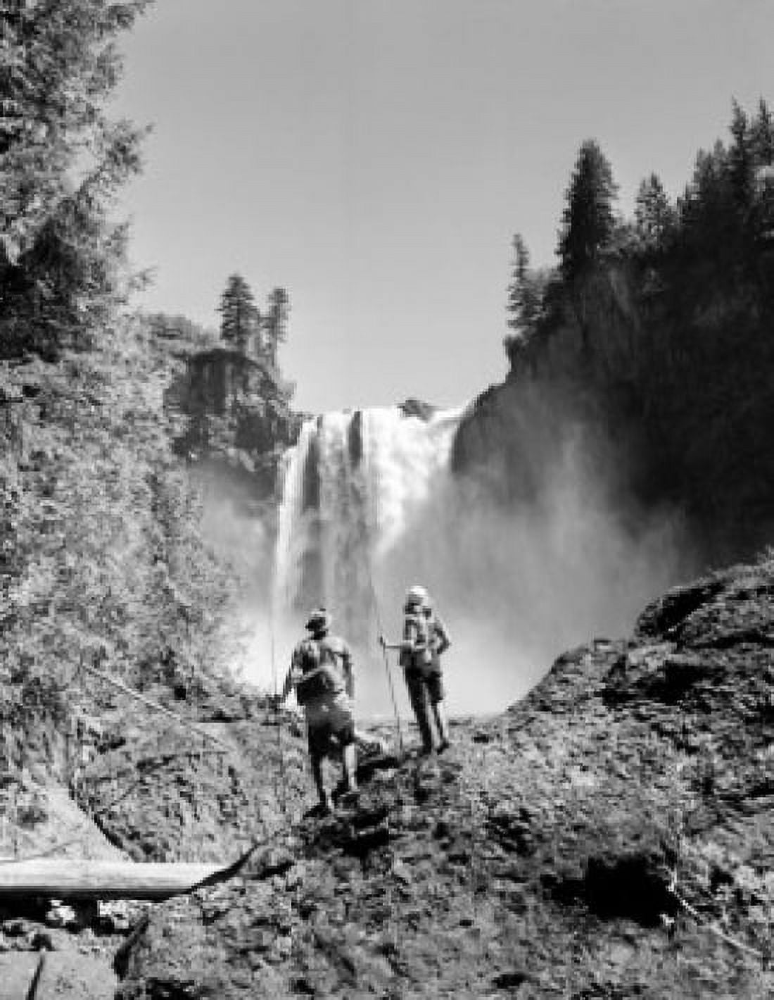 USA Washington State Snoqualmie Snoqualmie Falls tourist looking on view Canvas Art - (24 x 36)
