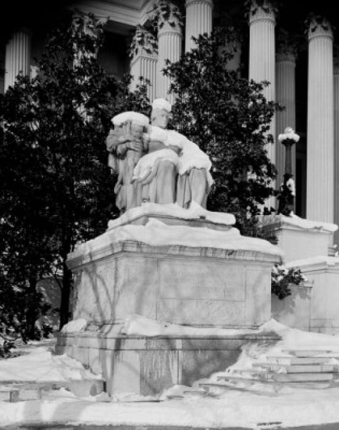 USA Washington State Washington DC statue on steps of National Archive building Canvas Art - (18 x 24)