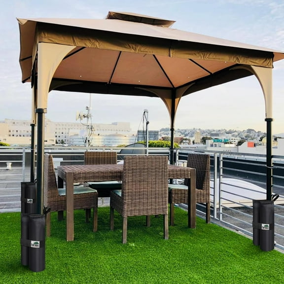 USA Weight Bags for   Canopy, Gazebo  Shelter Leg Canopy Weights, Sand Bags Set of 4 (Black)