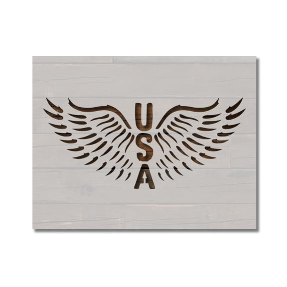 USA Wings Patriotic Stencil Template Reusable 8.5 x 11 Inches for Painting on Walls, Wood, Arts and Crafts by Stencilville