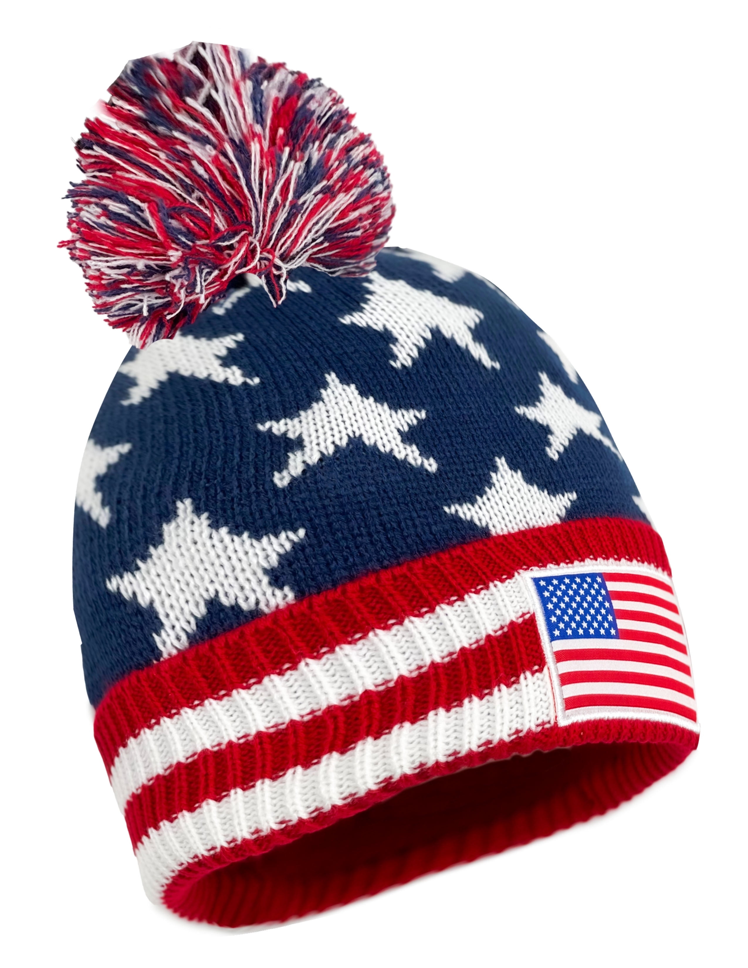 Biden Harris Pom-Pom Beanie - Navy, Red, White Sportsman 12 main image 2