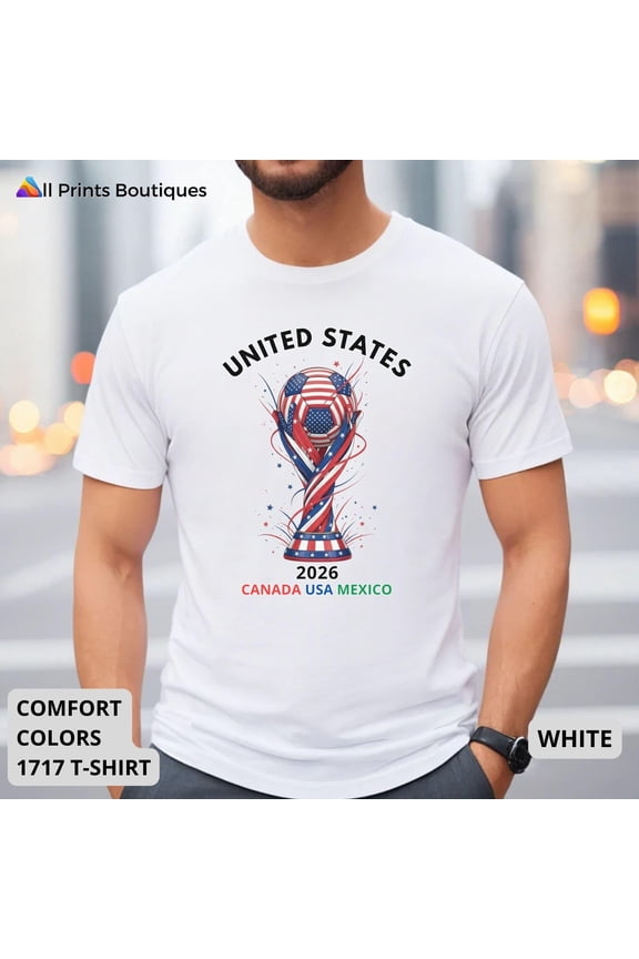 USA World Cup 2026 T-Shirt | Unisex Soccer Fan Tee | World Cup Apparel | USA Flag Trophy Design | Canada Mexico USA Futbol Gift