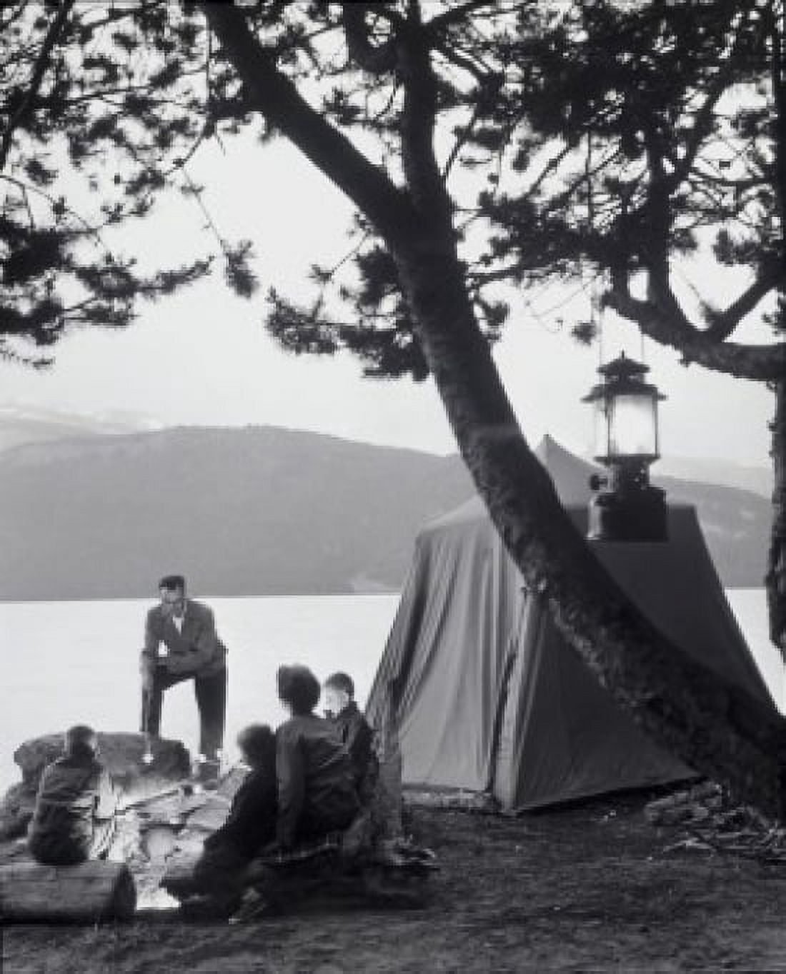 USA Wyoming Grand Teton National Park people camping at Jackson Lake Canvas Art - (24 x 36)