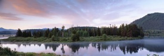 USA Wyoming Grand Teton Park Ox Bow Bend Canvas Art - Panoramic Images (36 x 13)