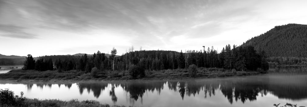 USA Wyoming Grand Teton Park Ox Bow Bend Canvas Art - Panoramic Images (7 x 18)