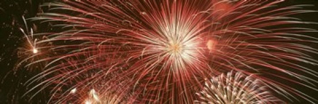 USA Wyoming Jackson fireworks Canvas Art - Panoramic Images (36 x 12)