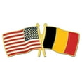thumbnail image 1 of USA and Belgium Crossed Friendship Flag Enamel Lapel Pin, 1 of 3