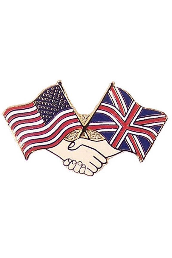 USA and England Flag Pin