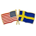 thumbnail image 1 of USA and Sweden Crossed Friendship Flag Enamel Lapel Pin, 1 of 3