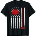 thumbnail image 1 of USA curler Broom Winter ice Sports American Flag Curling T-Shirt, 1 of 5
