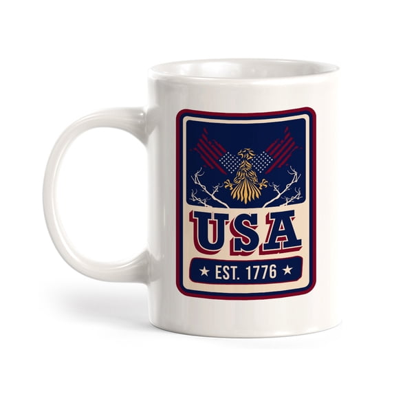 USA est. 1776 11oz Plastic Coffee Mug | Patriotic Coffee Cup