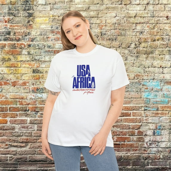 USA for Africa "We Are the World" Vintage 1980s Design Cotton T-Shirt