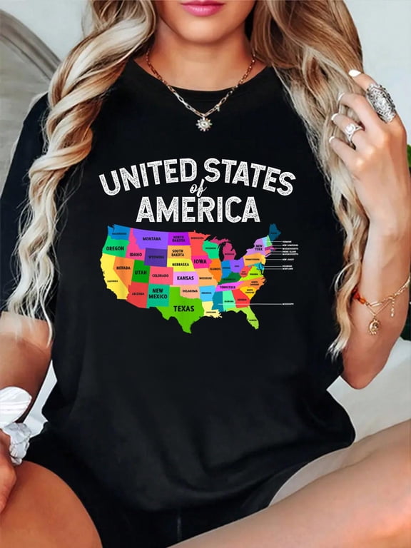 USA map Shirt United States Map T-Shirt US Travel Gift T-Shirt