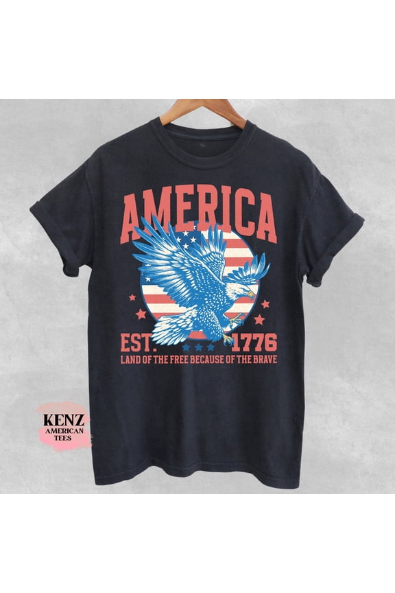 USA shirt Summer BBQ t-shirt Red White and Blue America Tee Women's 4th of July Fourth of July Shirt T-Shirt 1776 Tee