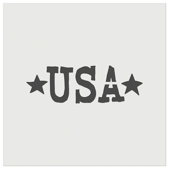 USA with Stars Patriotic Fun Text DIY Cookie Wall Craft Stencil - 5.5 Inch