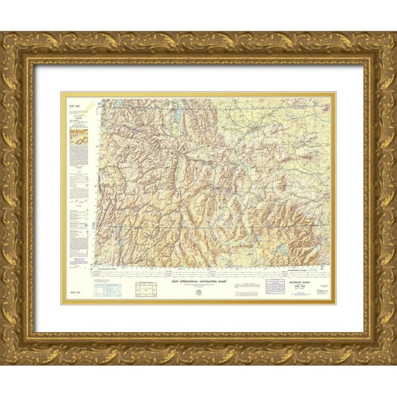 USAF 14x12 Gold Ornate Wood Framed with Double Matting Museum Art Print Titled - Bitterroot Range Montana Idaho Wyoming Sheet