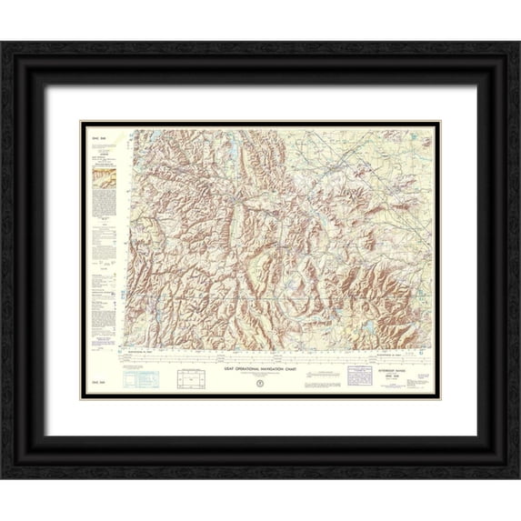 USAF 32x25 Black Ornate Wood Framed with Double Matting Museum Art Print Titled - Bitterroot Range Montana Idaho Wyoming Sheet