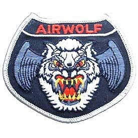 USAF, AIRWOLF - Embroidered Patches, Iron On Patch - 3.5"
