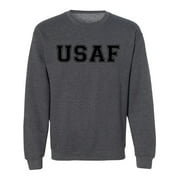 USAF Air Force Crewneck Sweatshirt in Dark Heather