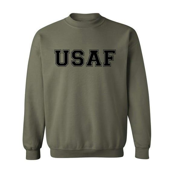 USAF Air Force Crewneck Sweatshirt in Military Green