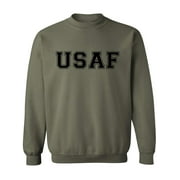 USAF Air Force Crewneck Sweatshirt in Military Green