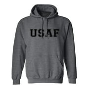 USAF Air Force Hooded Sweatshirt in Dark Heather