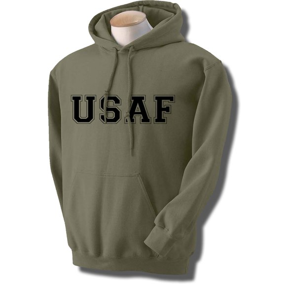 USAF Air Force Hooded Sweatshirt in Military Green