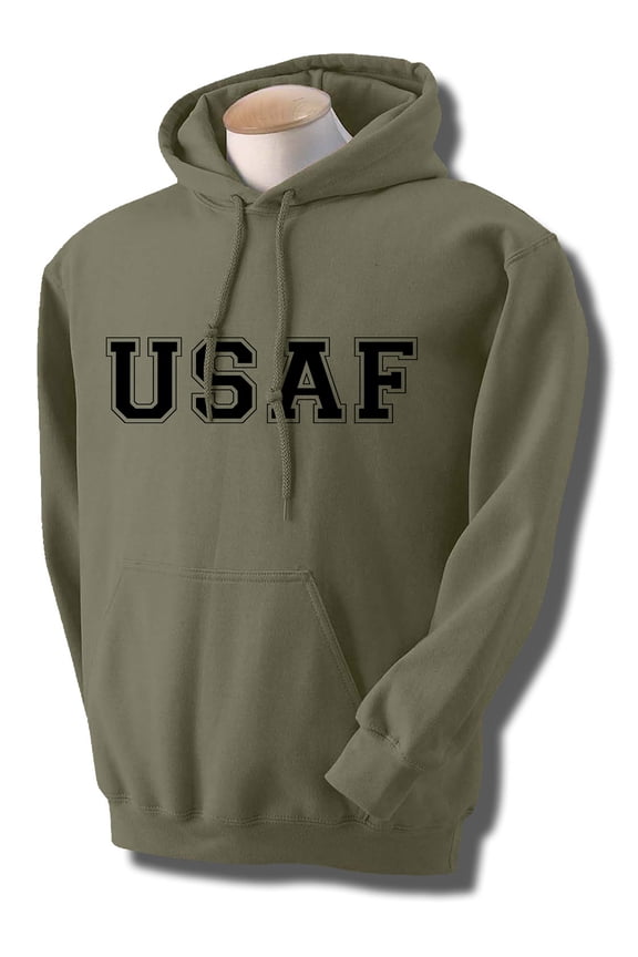 USAF Air Force Hooded Sweatshirt in Military Green