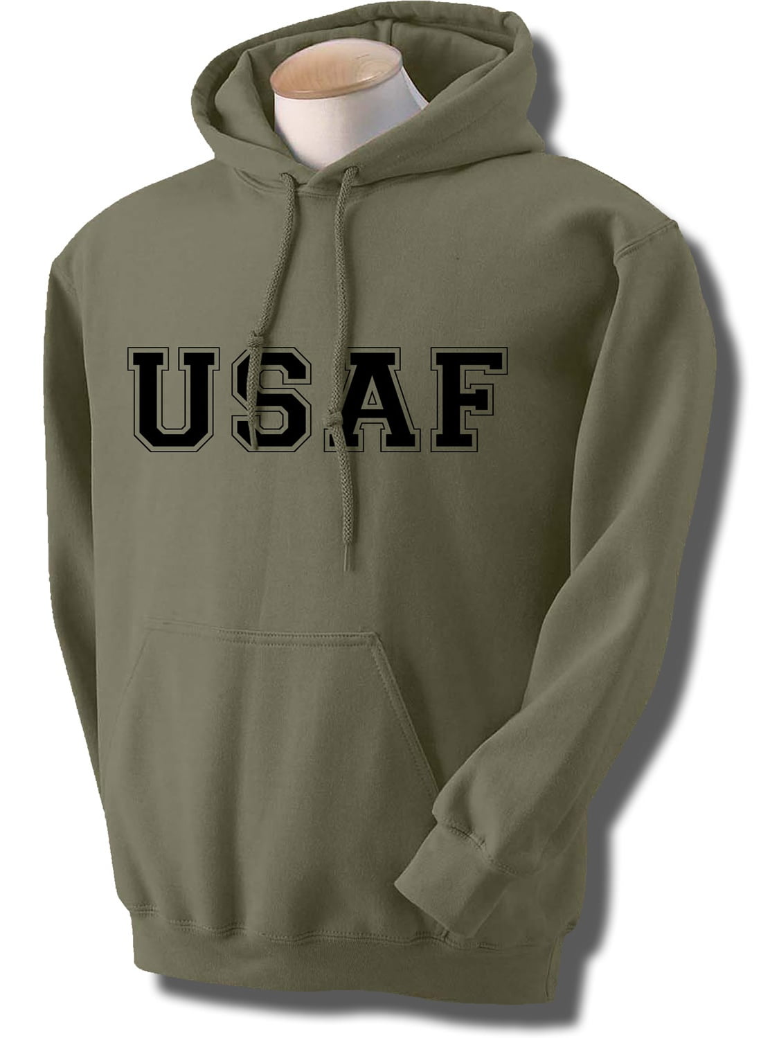 USAF Air Force Hooded Sweatshirt in Military Green