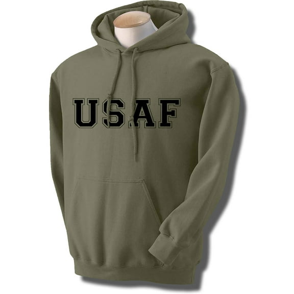 USAF Air Force Hooded Sweatshirt in Military Green