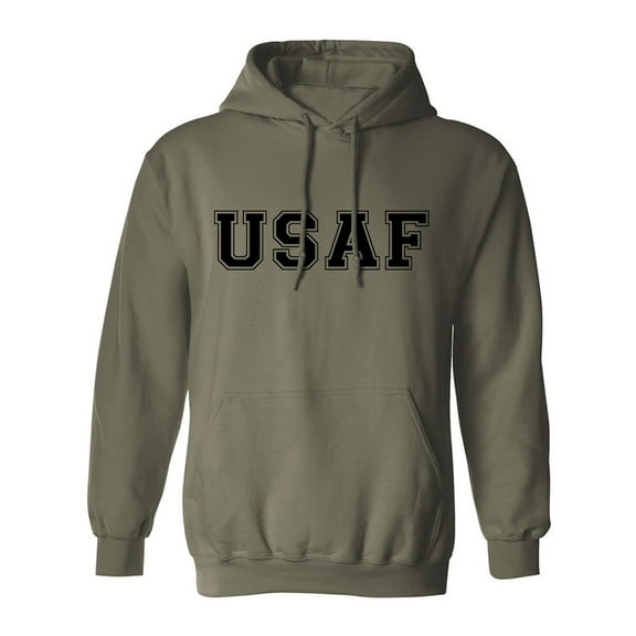 USAF Air Force Hooded Sweatshirt in Military Green