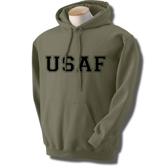 USAF Air Force Hooded Sweatshirt in Military Green
