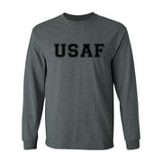 USAF Air Force L/S T-Shirt in Dark Heather