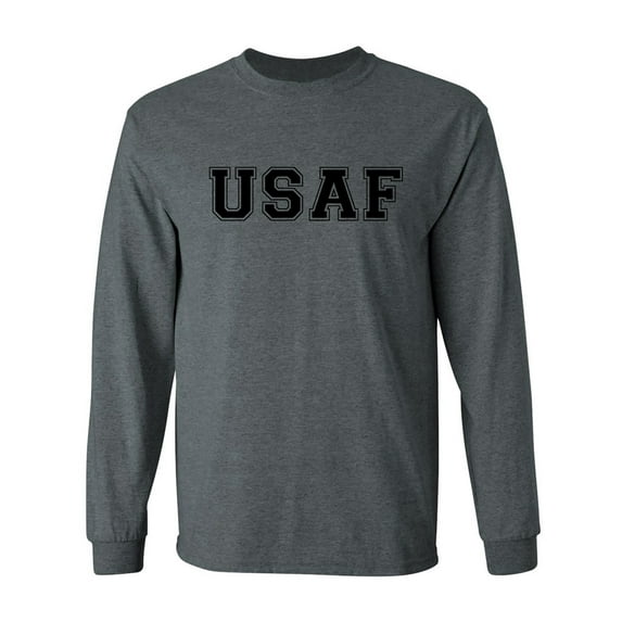 USAF Air Force L/S T-Shirt in Dark Heather