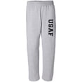 thumbnail image 1 of USAF Air Force Military Theme Open Bottom Sweat Pants in Sport Gray, 1 of 2