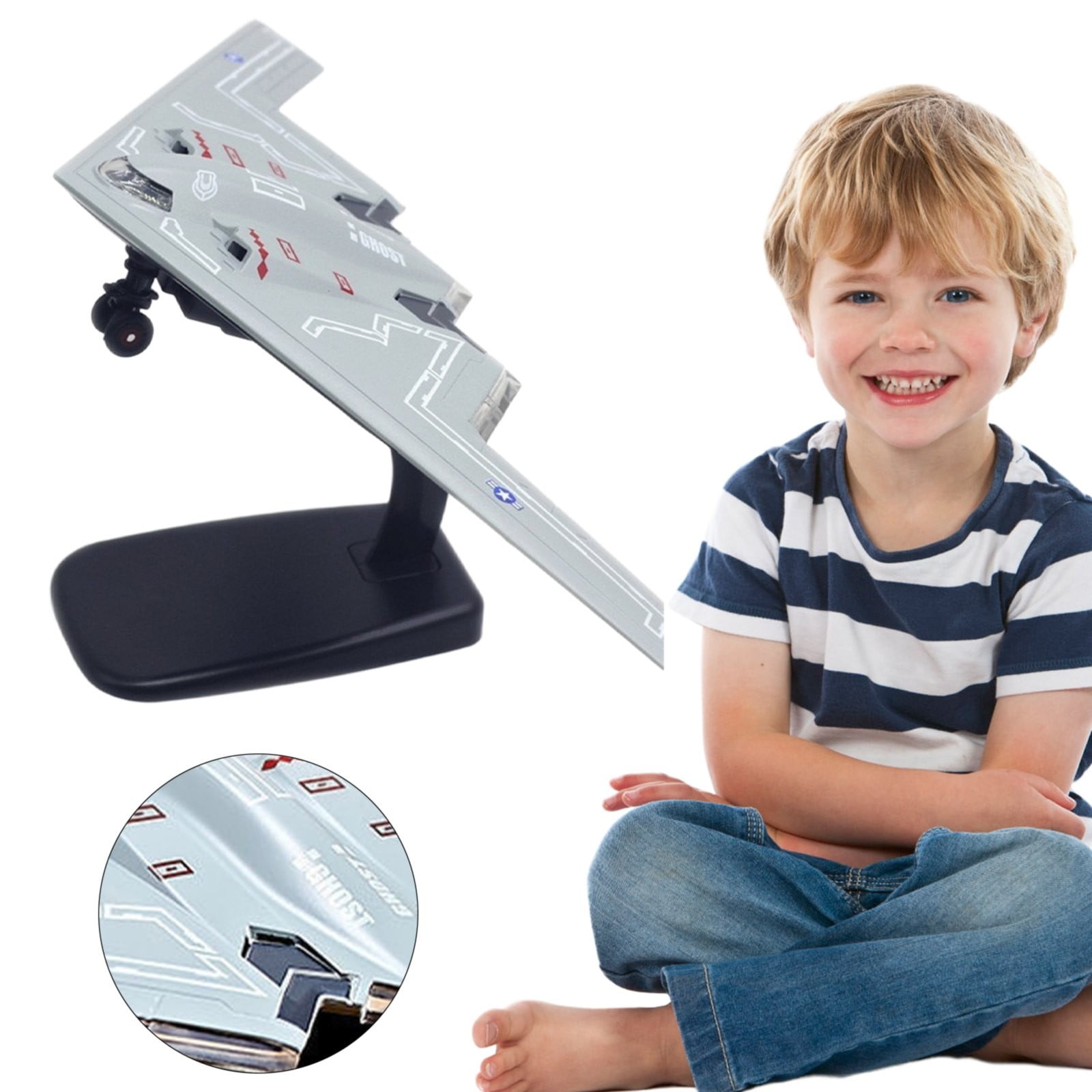 USAF B-2 Stealth Strategic Bomber Die-Cast Model Plane 1/200 Scale - 3. ...