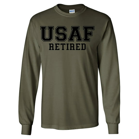 USAF Retired BLACK Logo Long Sleeve T-Shirt
