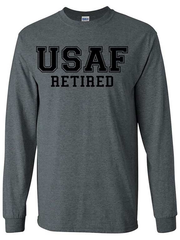 USAF Retired BLACK Logo Long Sleeve T-Shirt