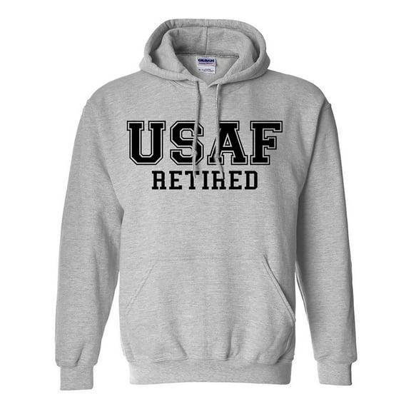 USAF Retired BLACK logo Hooded Sweatshirt