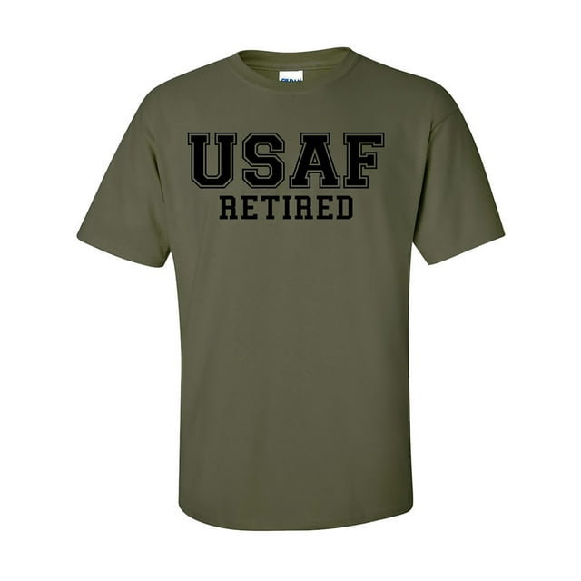 USAF Retired BLACK logo Short Sleeve T-Shirt