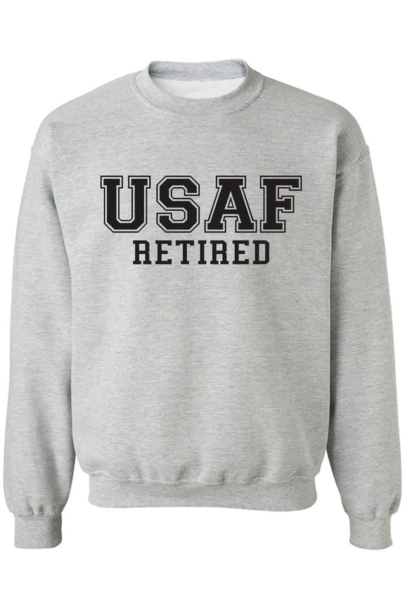 USAF Retired Black logo Military Style PT Crewneck Sweatshirt