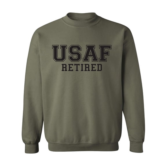 USAF Retired Black logo Military Style PT Crewneck Sweatshirt
