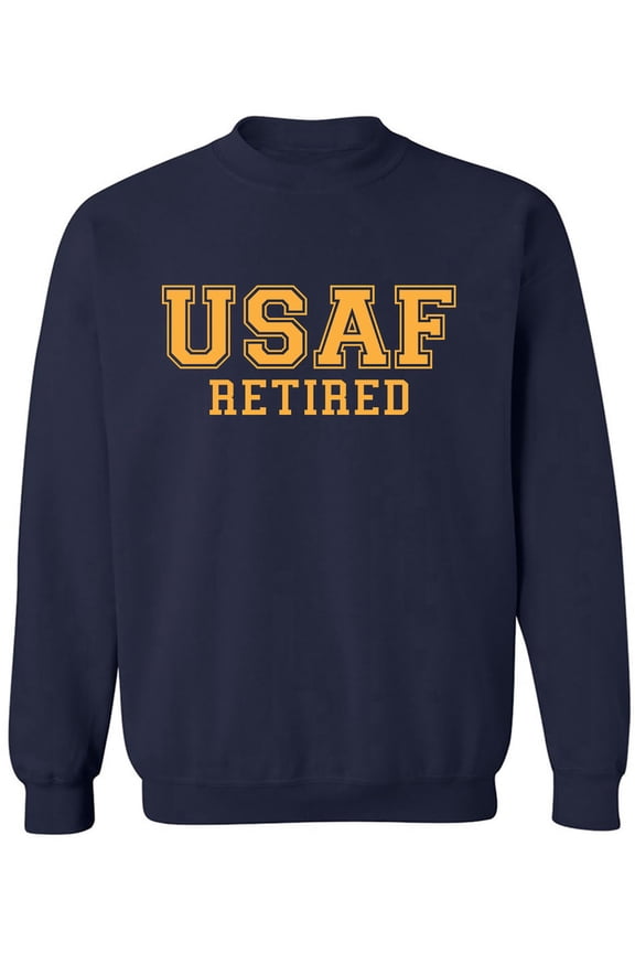 USAF Retired Gold logo Military Style Physical Training Crewneck Sweatshirt