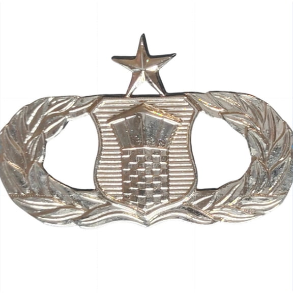 USAF Senior Air Traffic Controller Novelty Hat Lapel Pin Silver Tone 15/8"  1"