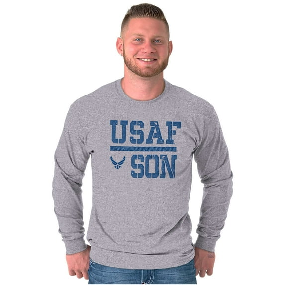 USAF Son United States Air Force Men's Long Sleeve Tee T Shirt Brisco Brands S